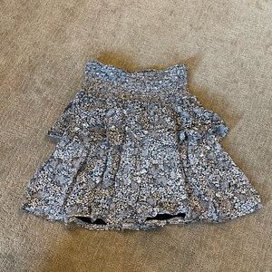 Anthropologie Black and White Smocked Floral Skirt Women’s XS